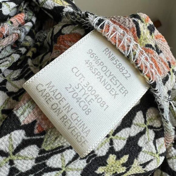 Max Studio‎ Crepe Wide Leg Paper Bag Pull On Pants Gingko Leaf Size Medium - Picture 8 of 8